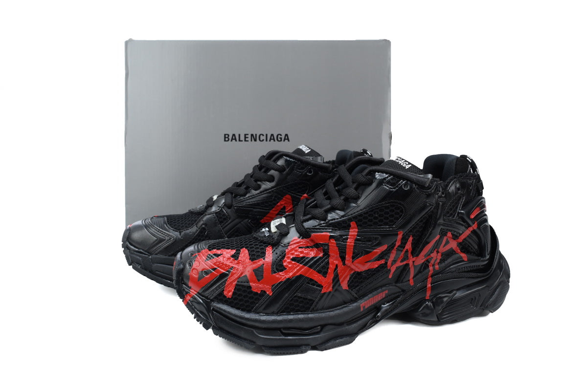 Balenciaga Runner Roșu Grafitti - prezentare produs