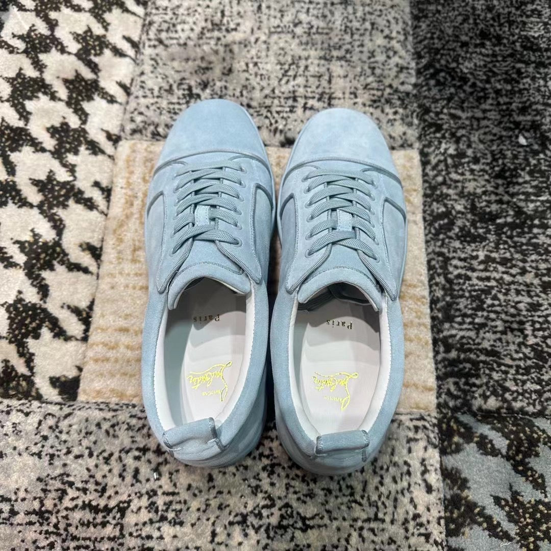 Christian Louboutin Baby Albastru Velvet Low - prezentare produs