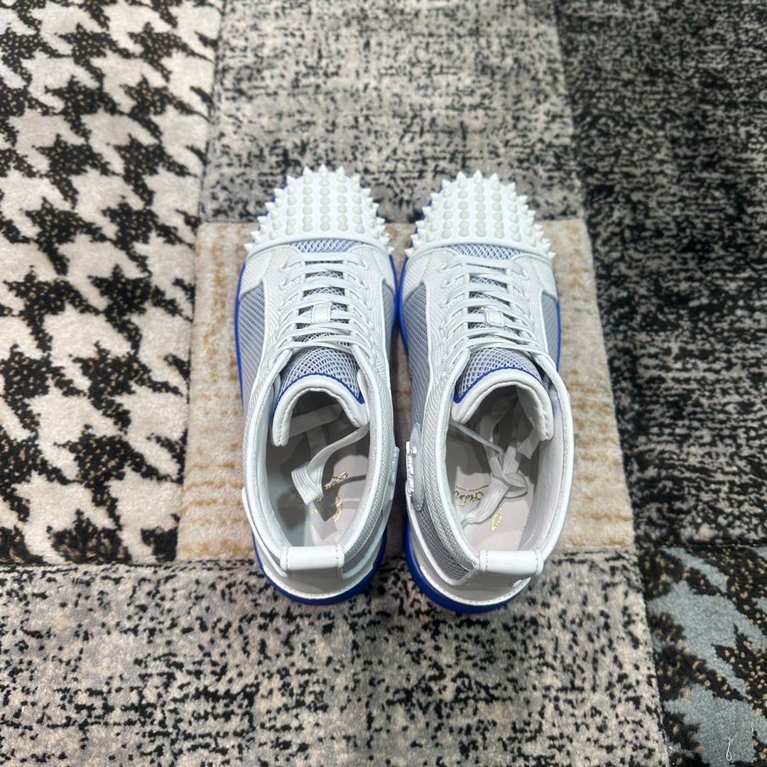 Christian Louboutin Albastru Alb Spikes High - prezentare produs