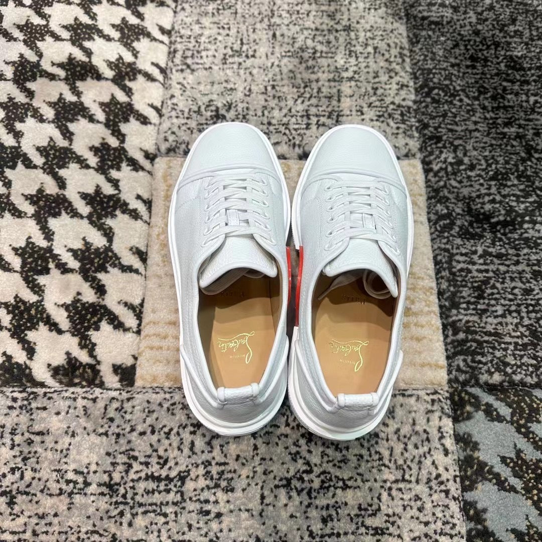 Christian Louboutin Alb Piele Low - prezentare produs