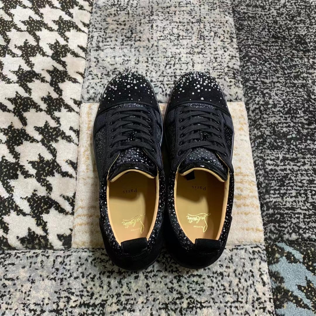 Christian Louboutin Negru Alb Diamonds Low - prezentare produs