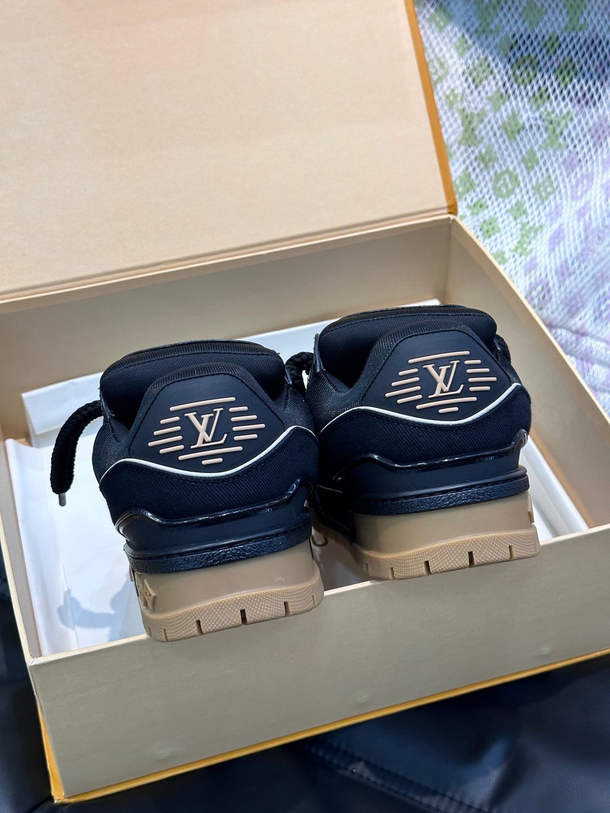 Louis Vuitton LV Trainers Maxi Negru Pânză - prezentare produs