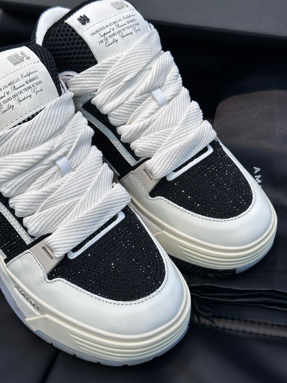 Amiri Ma 1 Negru Alb Diamonds Custom New Colecție Pantofi sport - prezentare produs