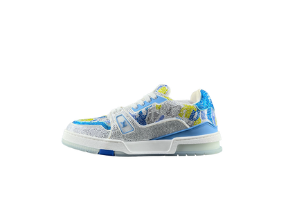 Louis Vuitton LV Trainers Baby Albastru Gri Diamonds Luxury Ediție - prezentare produs