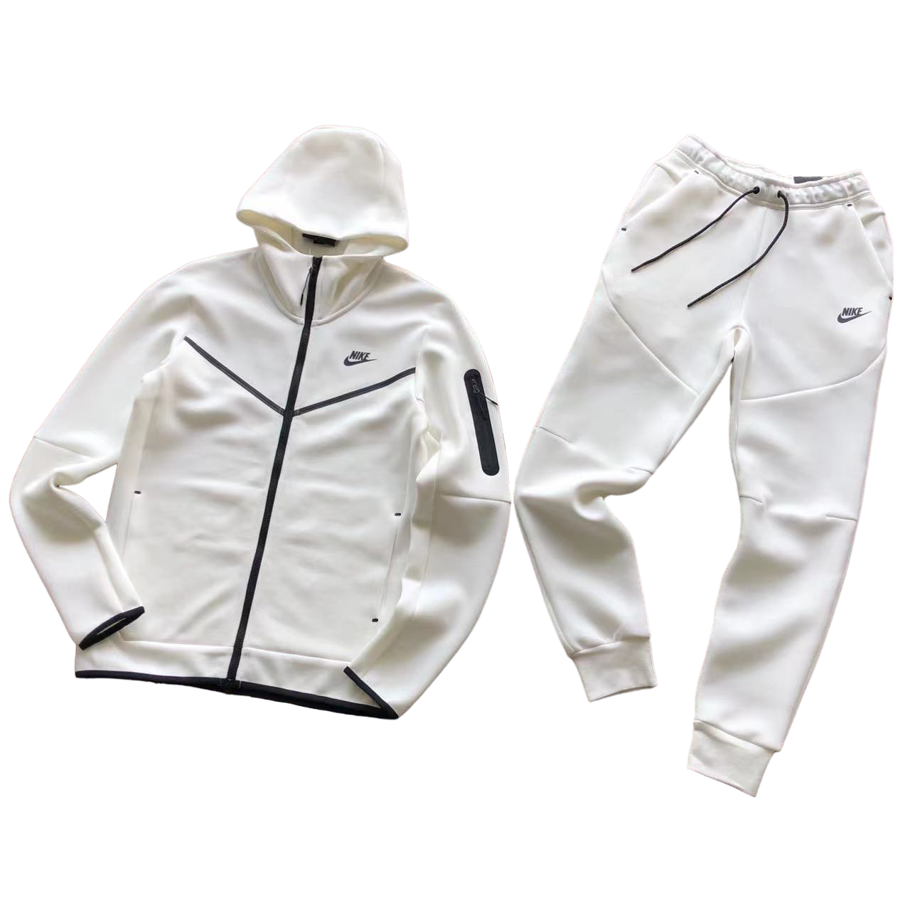 Nike Tech Fleece Full Alb Fleece - prezentare produs