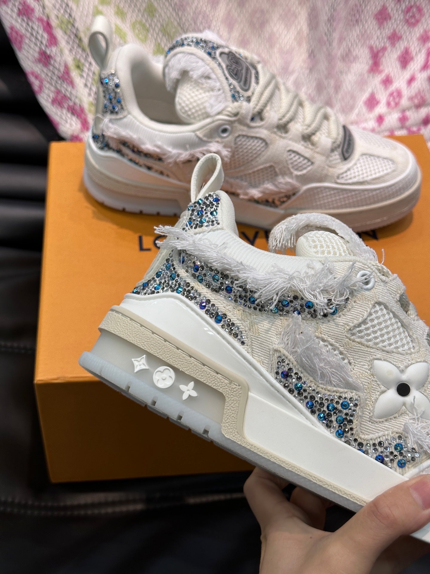 Louis Vuitton LV Skate Gri Glitter Pantofi sport - prezentare produs