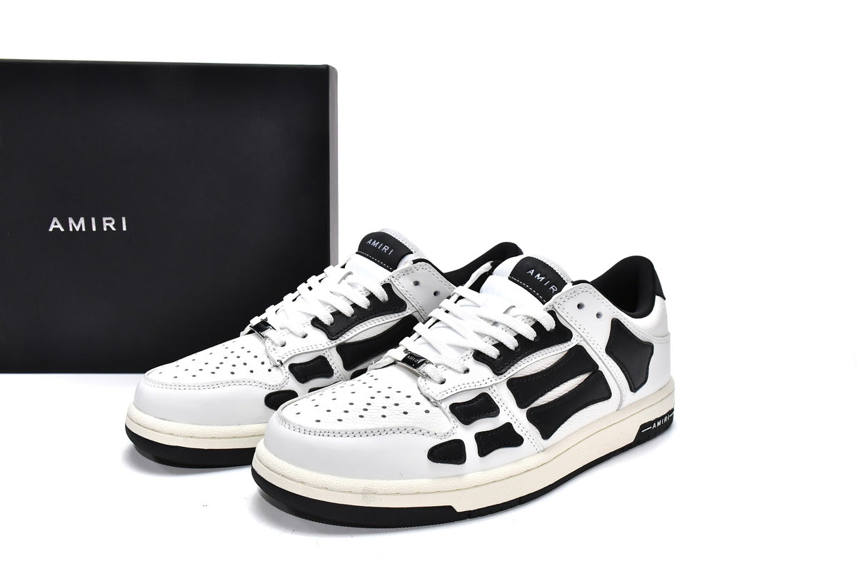 Amiri Skeleton Low Alb Negru - prezentare produs