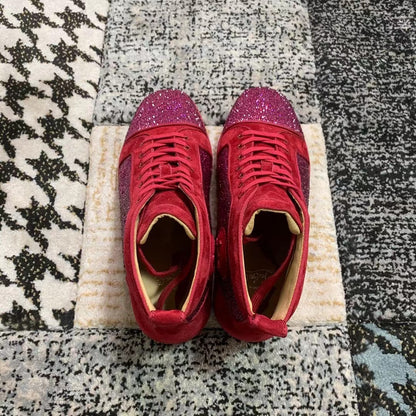 Christian Louboutin Roșu Velvet Diamonds High - prezentare produs