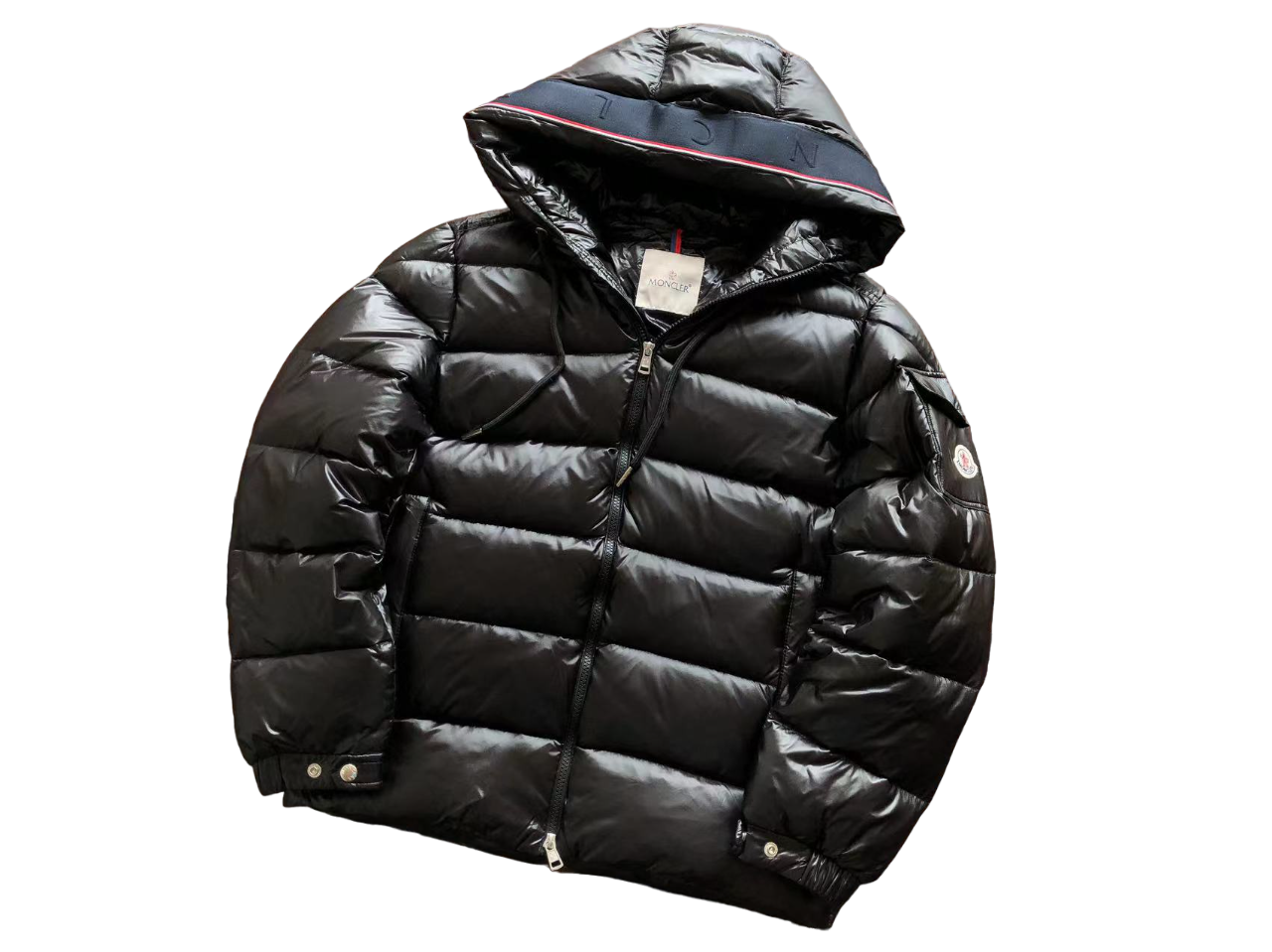Moncler Geacă Puffer Negru Alb - prezentare produs