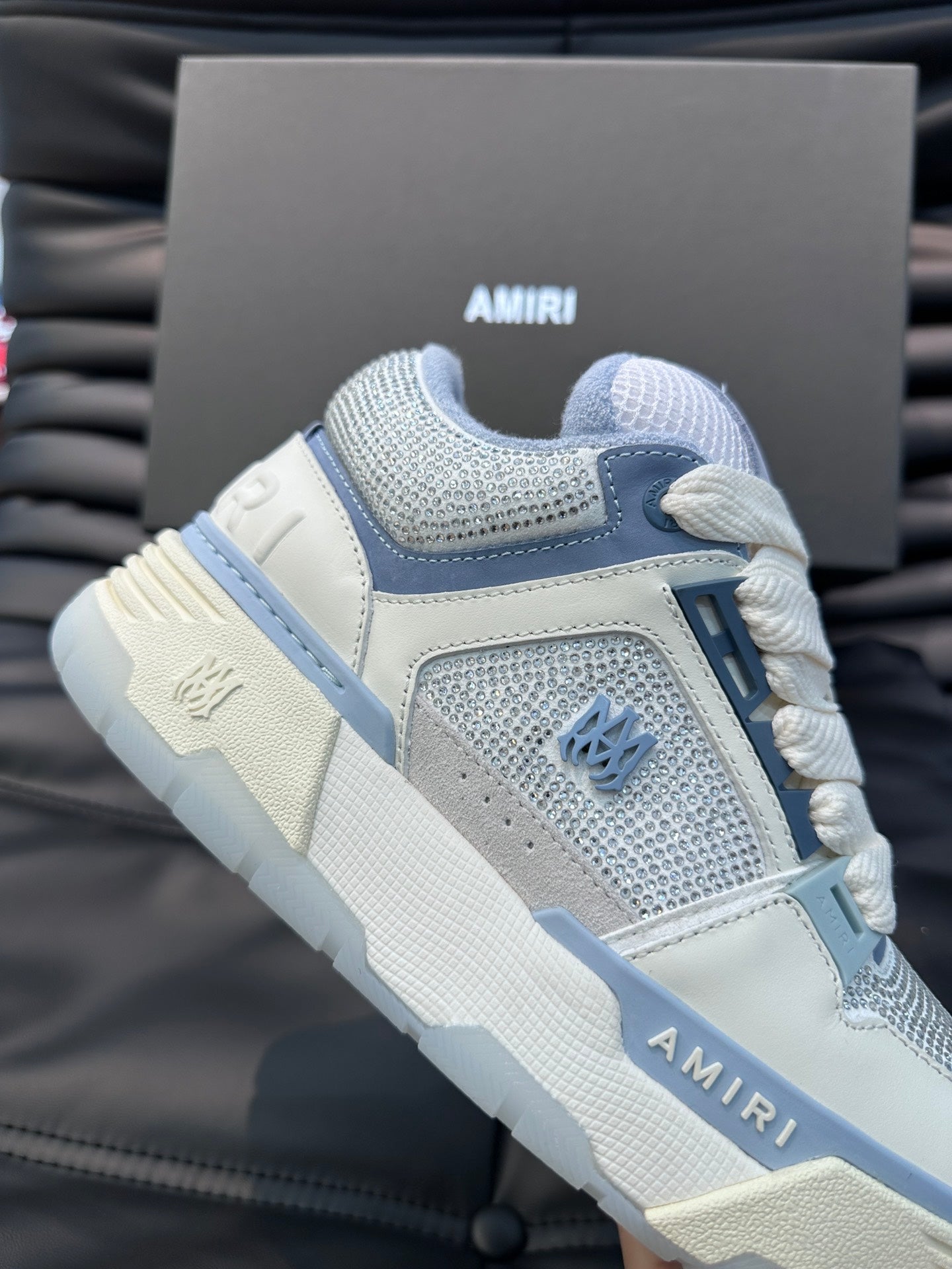 Amiri Ma 1 Baby Albastru Diamonds Custom New Colecție Pantofi sport - prezentare produs