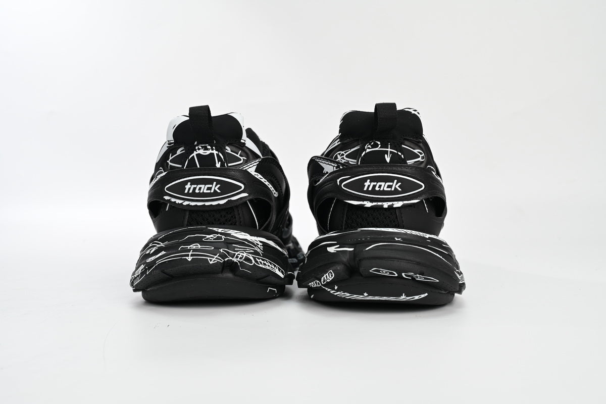 Balenciaga Track Negru Alb Paiting Pantofi sport - prezentare produs