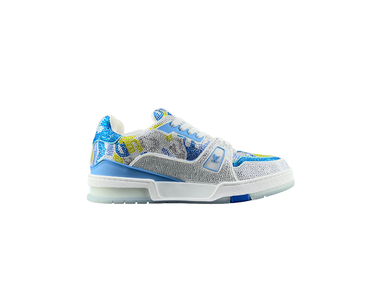 Louis Vuitton LV Pantofi sport Baby Albastru Gri Diamonds Luxury Ediție - prezentare produs
