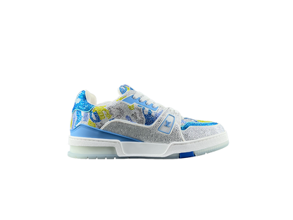 Louis Vuitton LV Pantofi sport Baby Albastru Gri Diamonds Luxury Ediție - prezentare produs