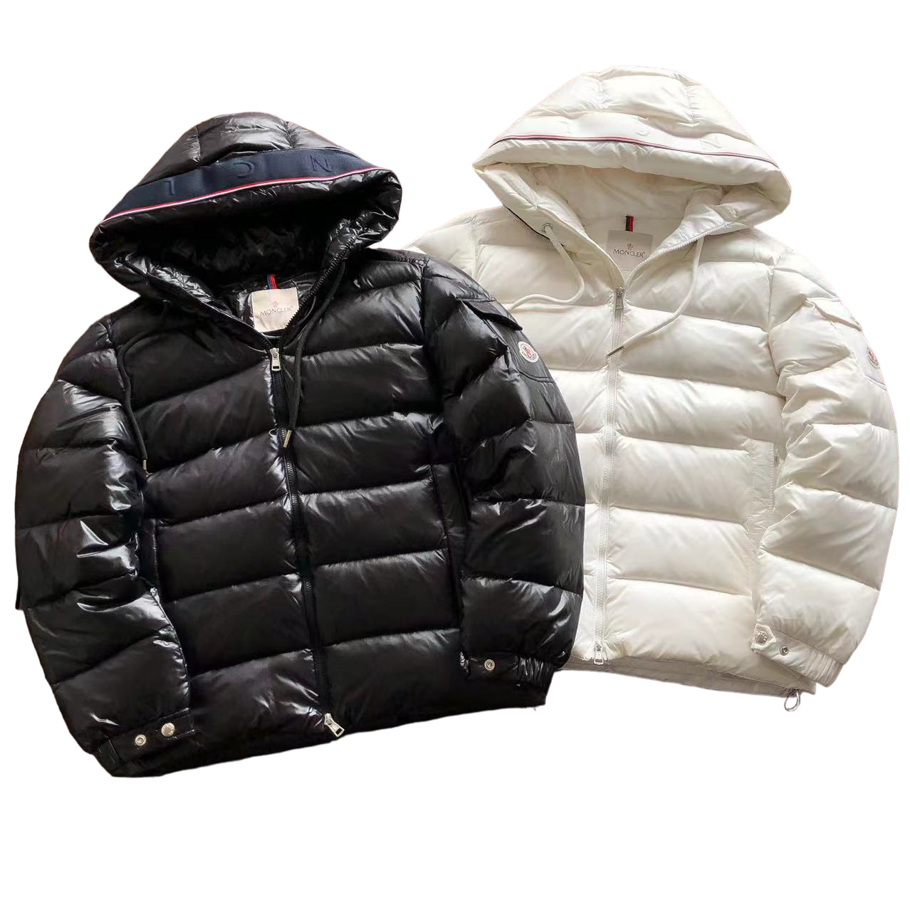 Moncler Geacă Puffer Negru Alb - prezentare produs