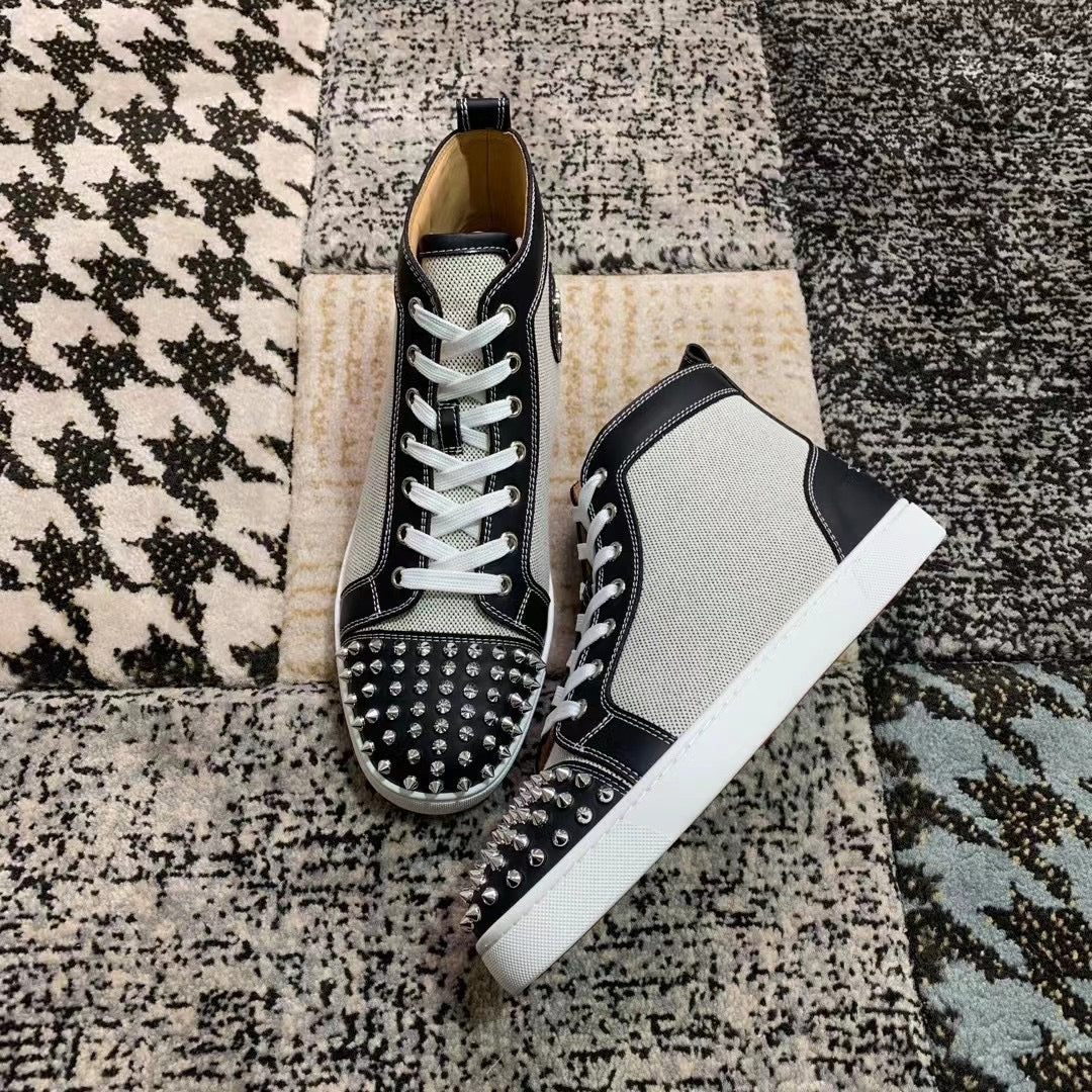 Christian Louboutin Negru Gri Spikes High - prezentare produs