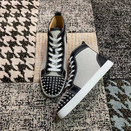 Christian Louboutin Negru Gri Spikes High - prezentare produs