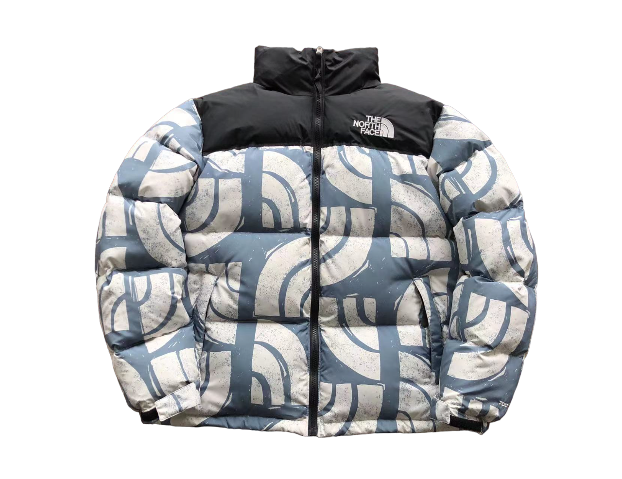 The North Face Nuptse 700 Albastru Alb - prezentare produs