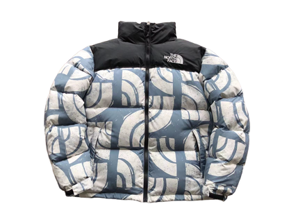 The North Face Nuptse 700 Albastru Alb - prezentare produs