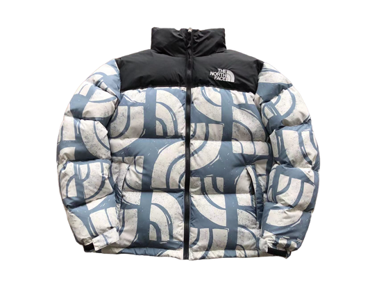 The North Face Nuptse 700 Albastru Alb - prezentare produs