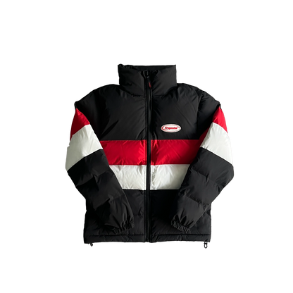 Trapstar Hyperdrive Puffer Geacă Negru Roșu Alb - prezentare produs