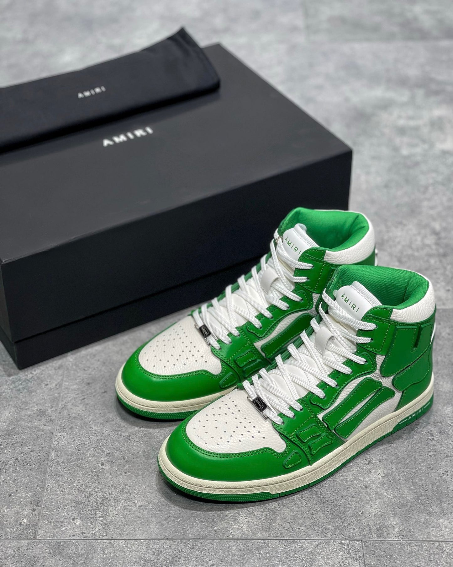 Amiri Skeleton High Top Alb Verde Pantofi sport - prezentare produs