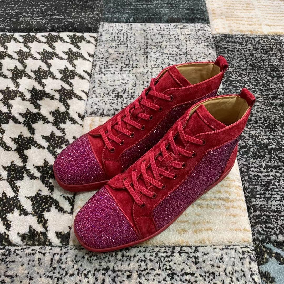 Christian Louboutin Roșu Velvet Diamonds High - prezentare produs
