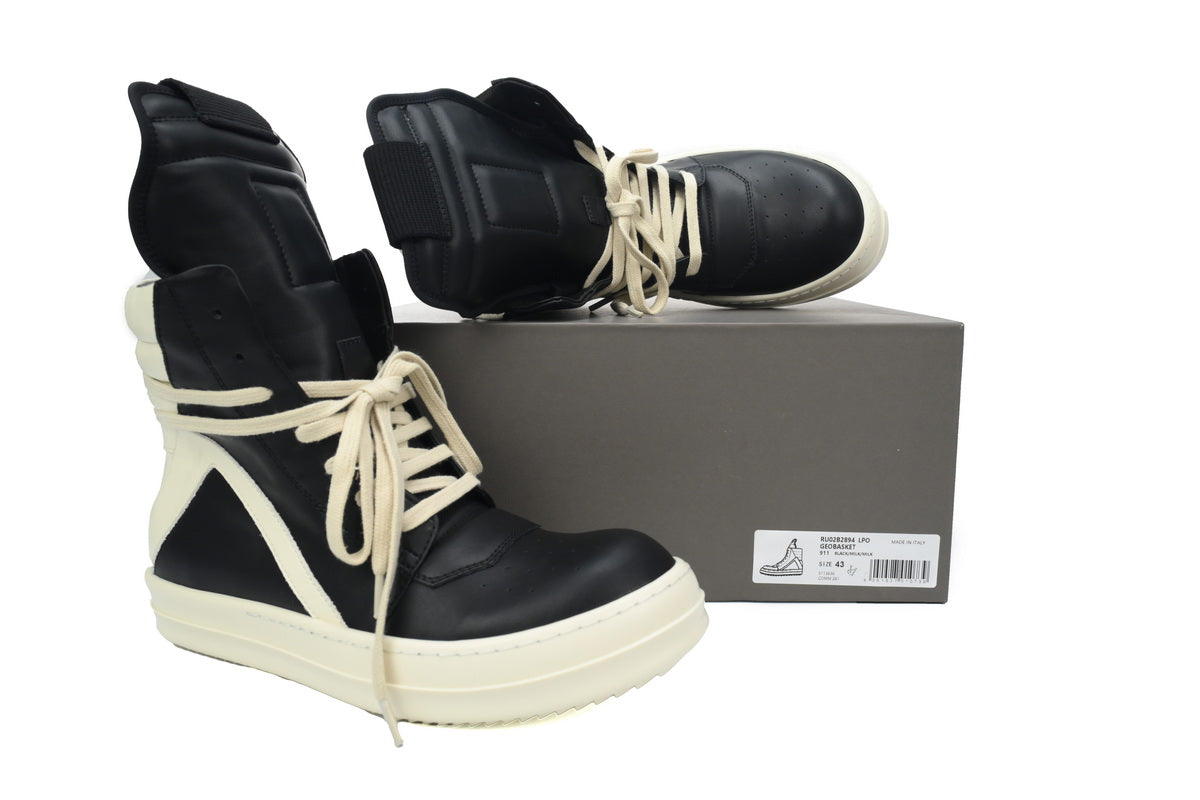 Rick Owens Geobasket Negru Alb Pantofi sport - prezentare produs
