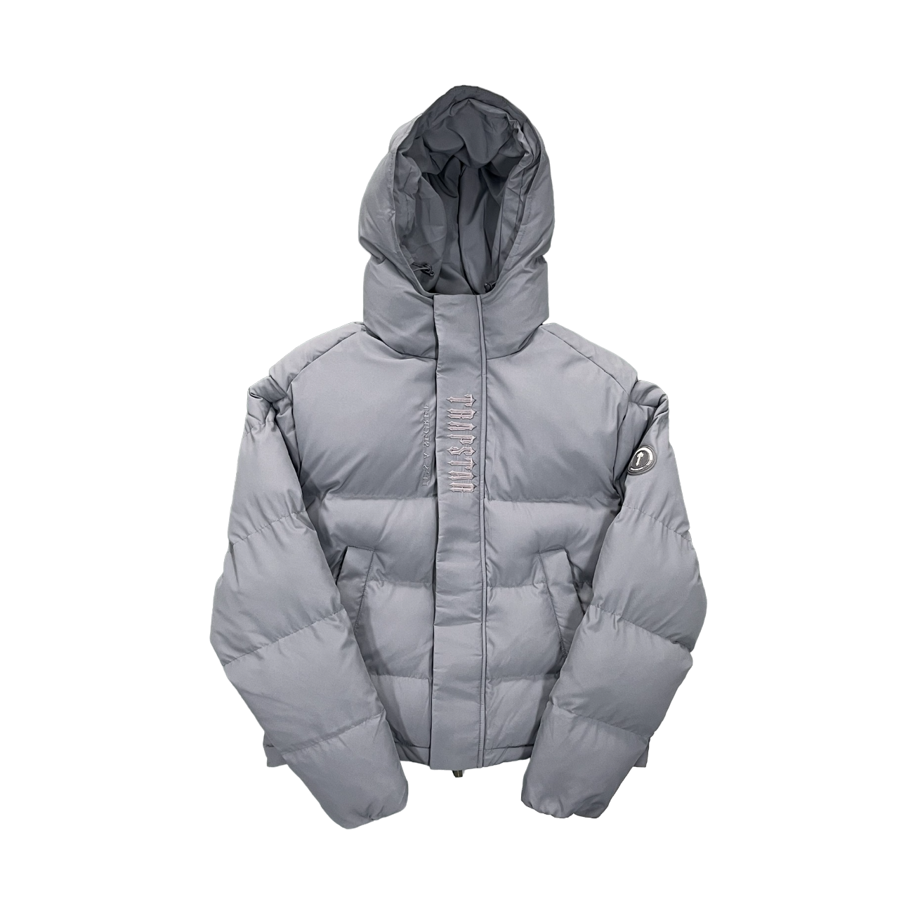 Trapstar Hooded Puffer Gri - prezentare produs