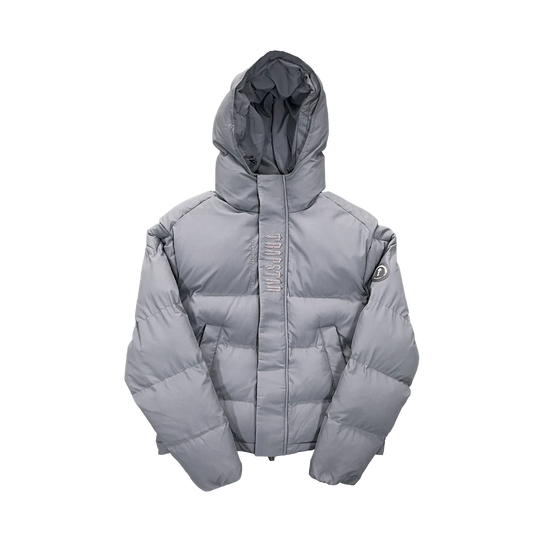 Trapstar Hooded Puffer Gri - prezentare produs
