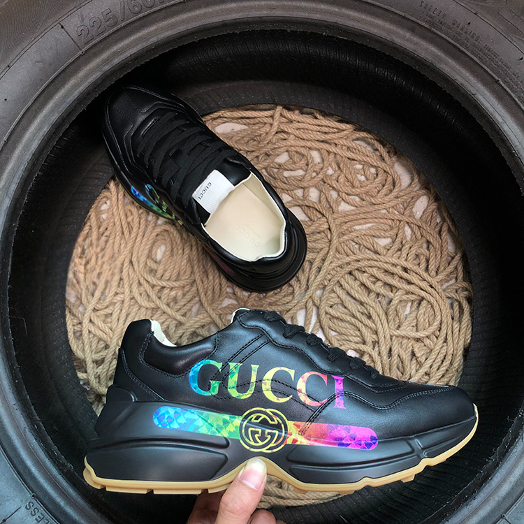 Gucci Rython Negru Rainbow Logo - prezentare produs