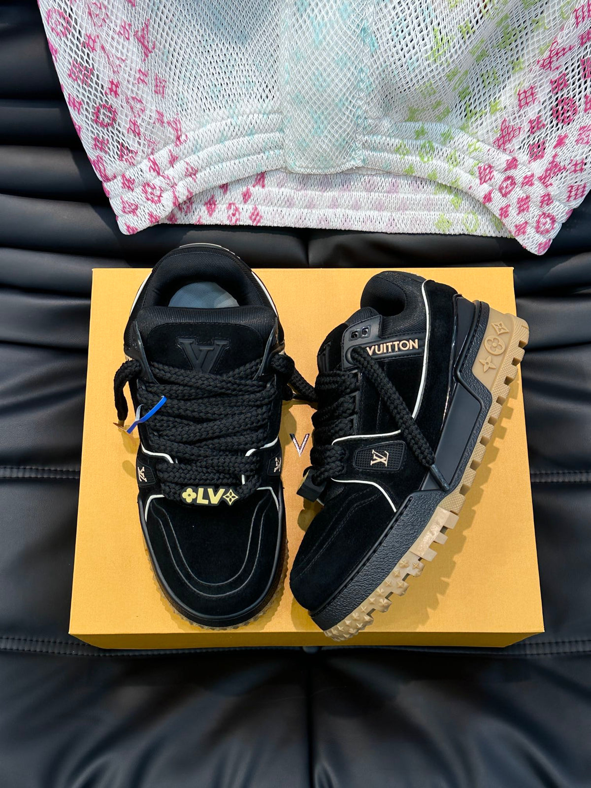 Louis Vuitton LV Trainers Maxi Negru Pânză - prezentare produs