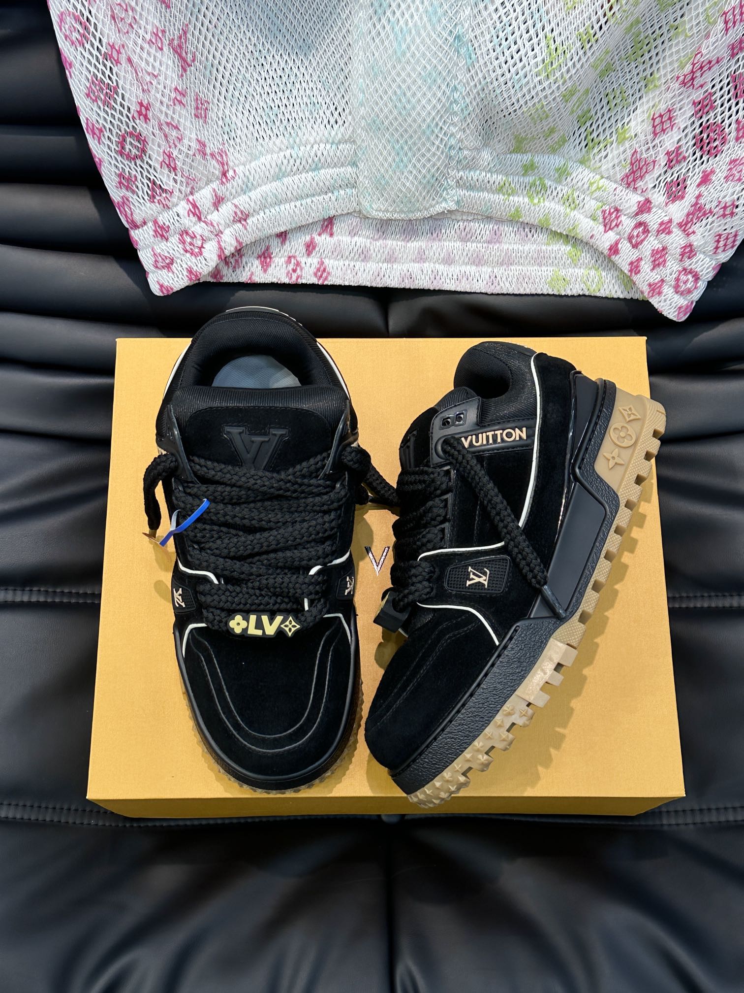Louis Vuitton LV Trainers Maxi Negru Pânză - prezentare produs