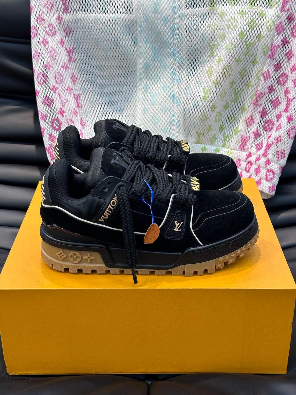 Louis Vuitton LV Pantofi sport Maxi Negru Pânză - prezentare produs