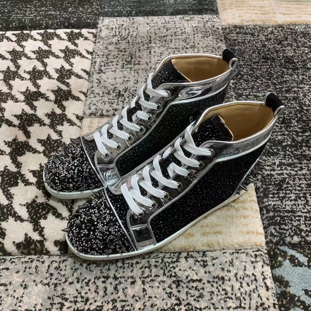Christian Louboutin Negru Gri High Spikes - prezentare produs