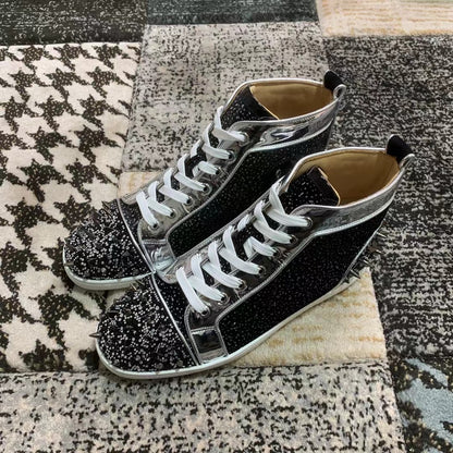 Christian Louboutin Negru Gri High Spikes - prezentare produs