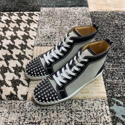 Christian Louboutin Negru Gri Spikes High - prezentare produs