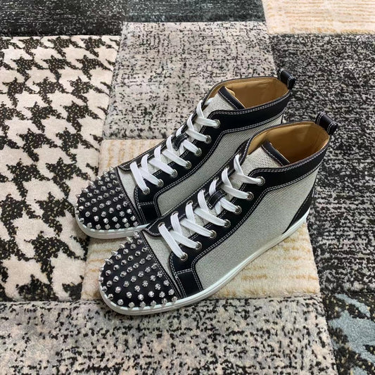 Christian Louboutin Negru Gri Spikes High - prezentare produs