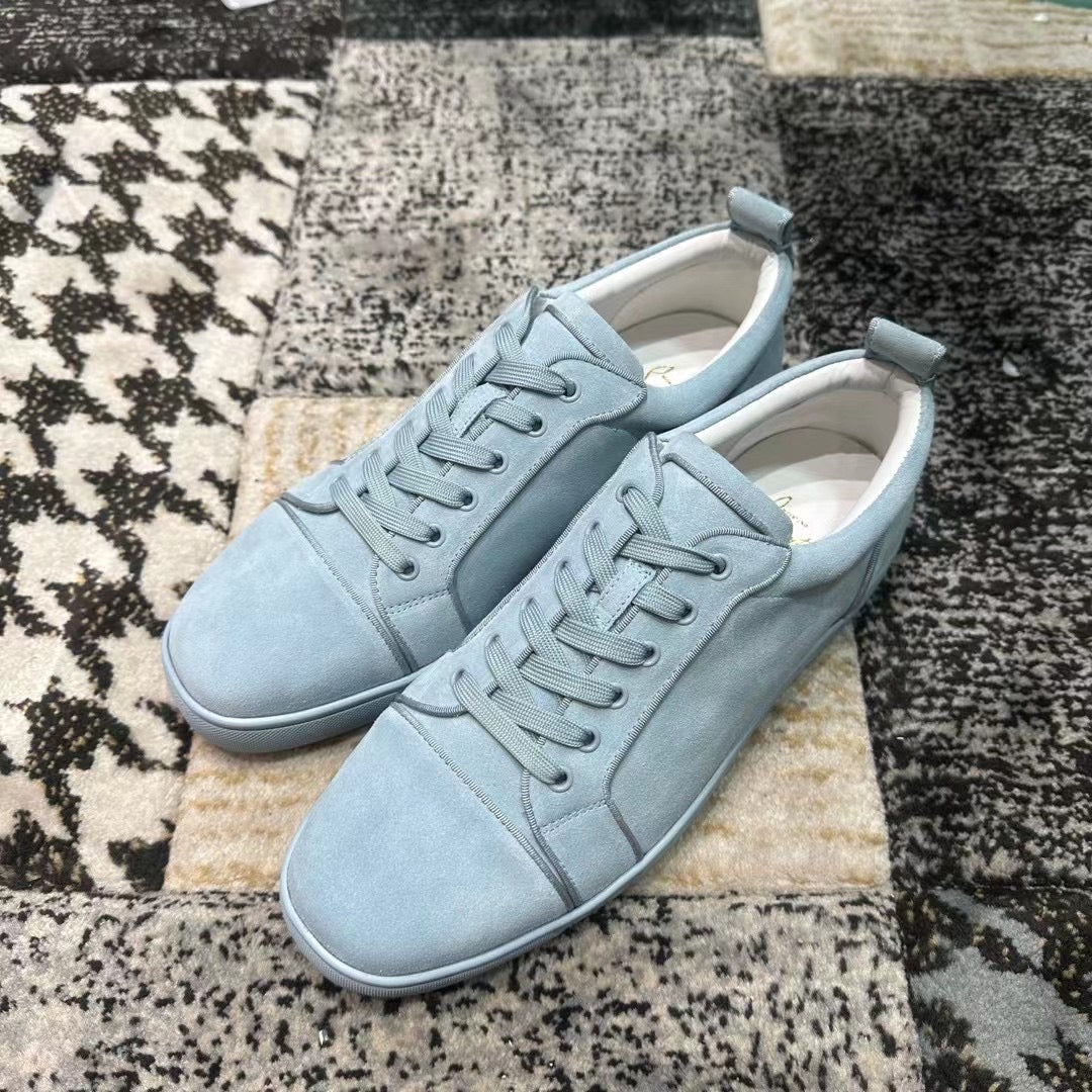 Christian Louboutin Baby Albastru Velvet Low - prezentare produs