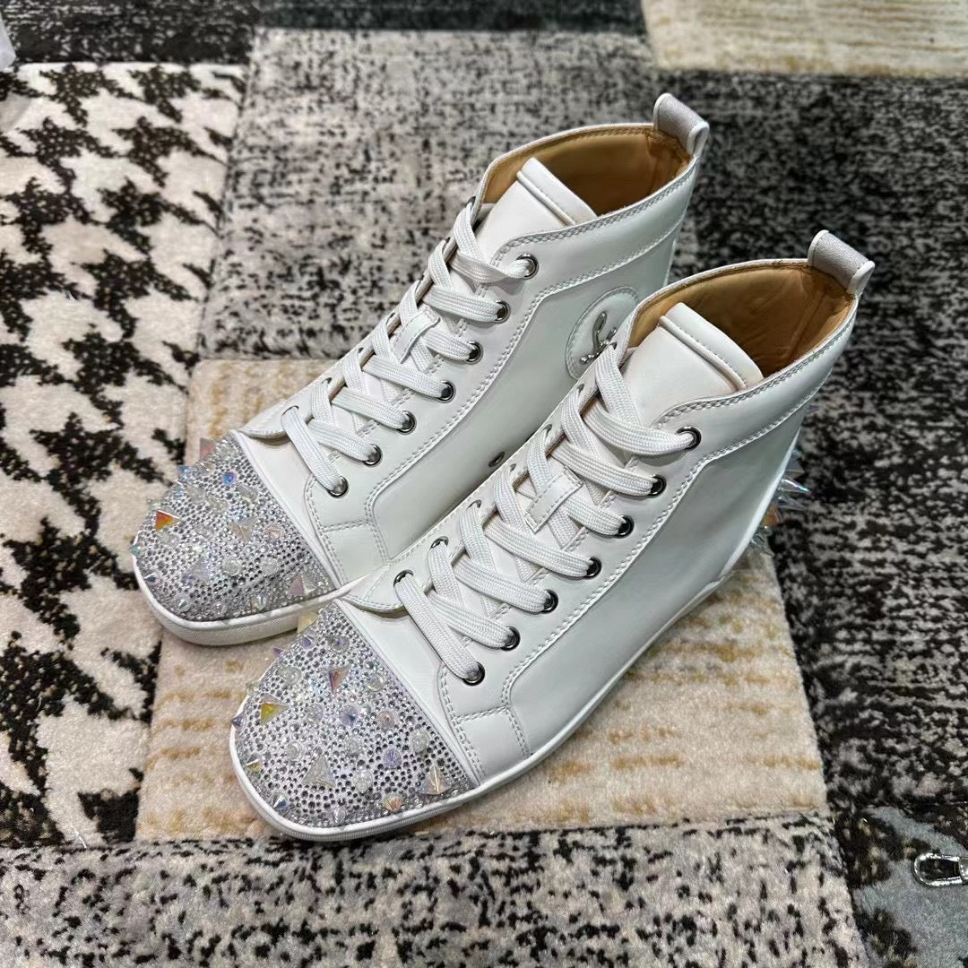 Christian Louboutin Alb High Spikes Luxury - prezentare produs