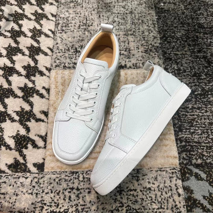 Christian Louboutin Alb Piele Low - prezentare produs