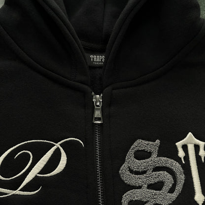 Trapstar Zipper Trening Washed Negru - prezentare produs