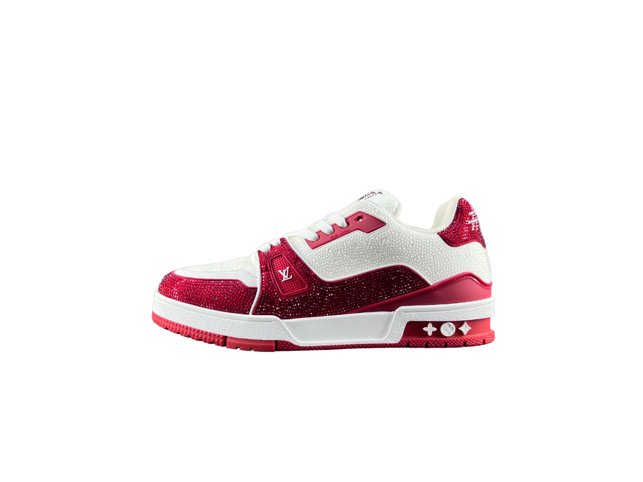 Louis Vuitton LV Trainers Roșu Alb Diamonds - prezentare produs