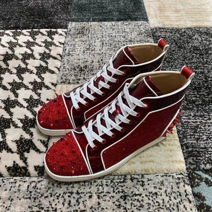 Christian Louboutin Roșu Diamonds Spikes High Luxury - prezentare produs