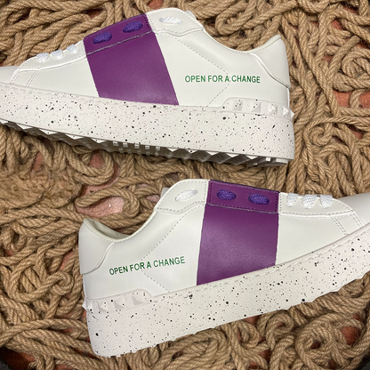 Valentino Open Închis Violet Alb - prezentare produs