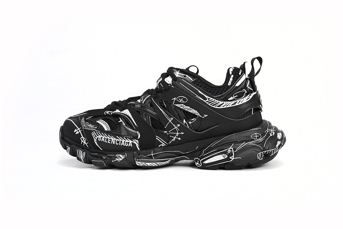 Balenciaga Track Negru Alb Paiting - prezentare produs