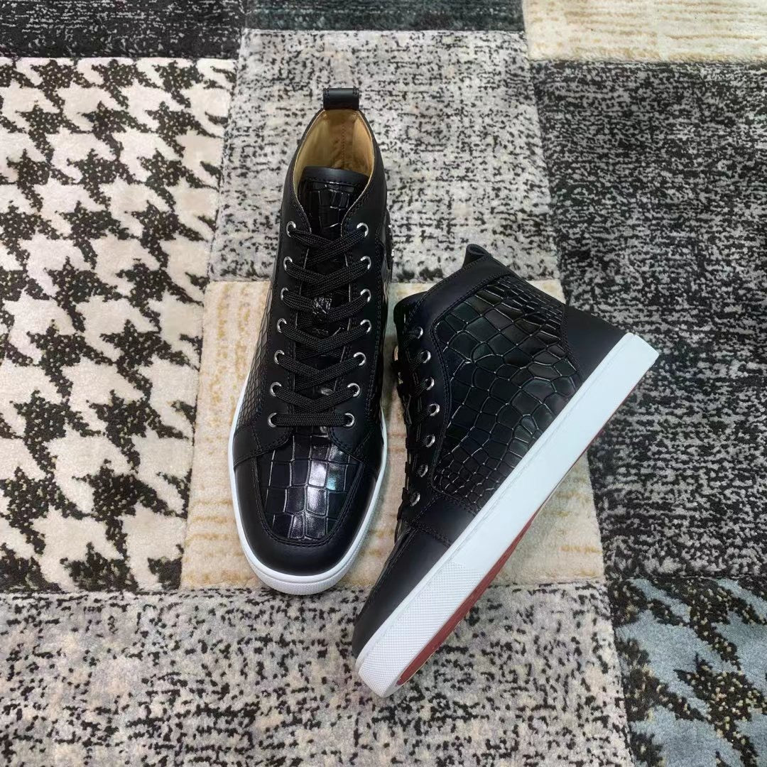 Christian Louboutin Negru Snake Skin High - prezentare produs