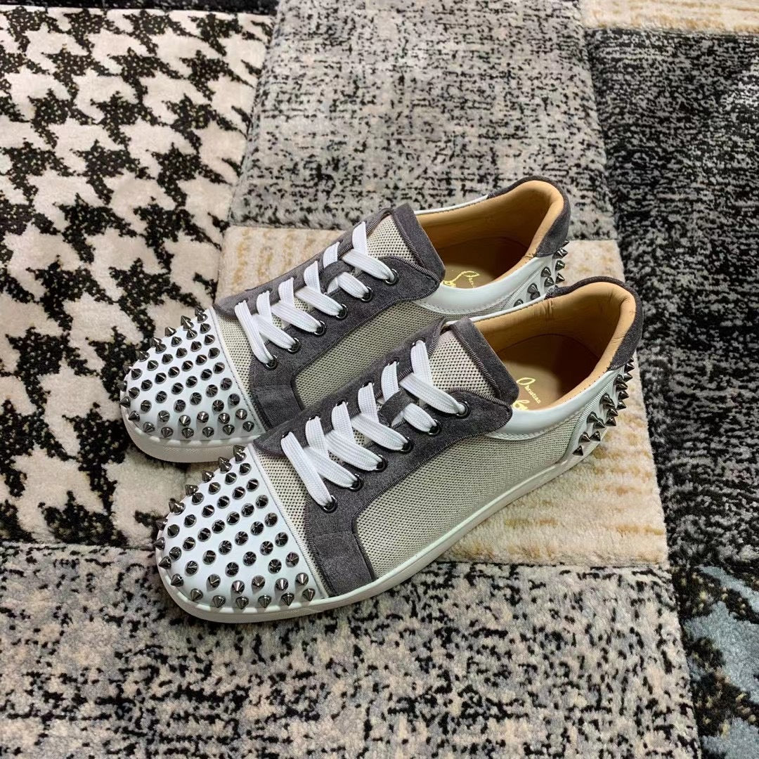 Christian Louboutin Low Gri Alb - prezentare produs