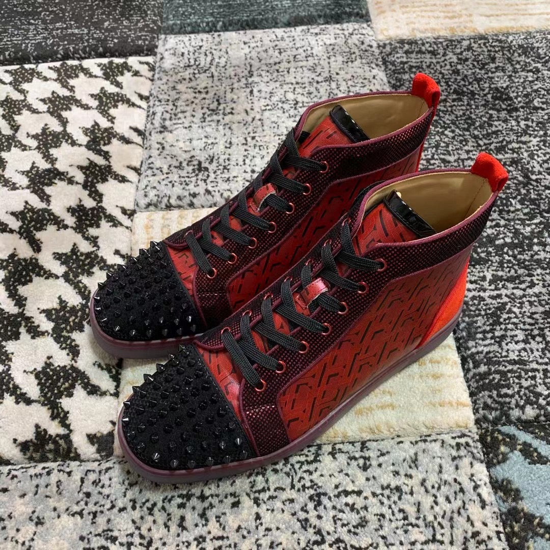Christian Louboutin Negru Roșu Spikes High - prezentare produs