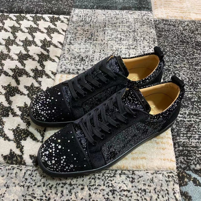Christian Louboutin Negru Alb Diamonds Low - prezentare produs