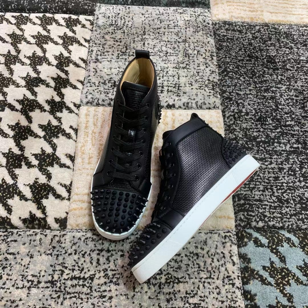 Christian Louboutin Full Negru Spikes High - prezentare produs